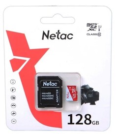Карта памяти MicroSDXC 128GB Netac NT02P500ECO-128G-R P500 Eco Class 10 UHS-I + SD адаптер