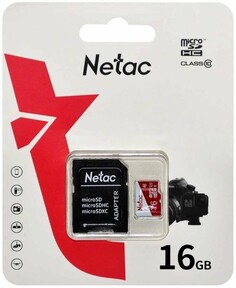 Карта памяти MicroSDHC 16GB Netac NT02P500ECO-016G-R P500 Eco Class 10 + SD адаптер