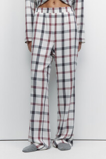 брюки домашние женские Брюки домашние из вискозы с принтом в клетку Befree
