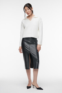 джемпер женский Джемпер вязаный ажурный с воротником-поло Befree