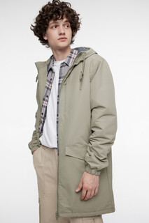 пальто мужское Куртка-парка длинная с начесом и капюшоном Befree