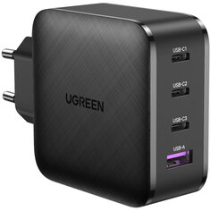 Зарядное устройство Ugreen CD224 GaN Tech Fast Charger (USB-A/3xUSB-C) чёрный