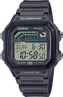Японские наручные мужские часы Casio WS-1600H-8A. Коллекция Digital