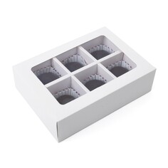 Коробка складная под 6 конфет, белая, 13,7 х 9,8 х 3,8 см Upak Land