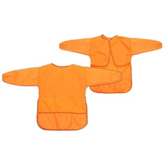 Фартук-накидка с рукавами для труда, 610 х 440 мм, 3 кармана, рост 120-146 см, calligrata, оранжевый, длина рукава 34 см