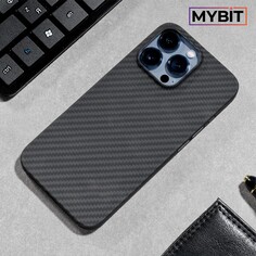 Чехол mybit для iphone 13 pro, кевларовый, противоударный, черный