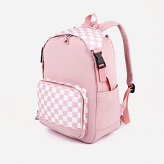 Рюкзак школьный из текстиля, 5 карманов, цвет розовый NO Brand
