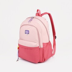 Рюкзак на молнии, 4 наружных кармана, цвет розовый NO Brand