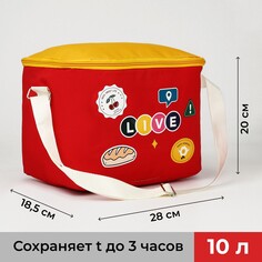 Термосумка на молнии, 10 л, цвет желтый/красный NO Brand