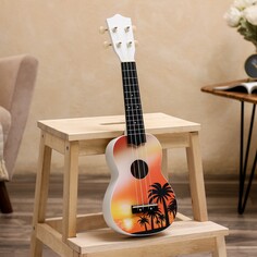 Укулеле сопрано music life, пальмы на закате