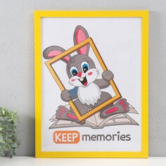 Фоторамка мдф 30х40 см, №6, шир. 18 мм, толщ. 12 мм, желтый (пластиковый экран) NO Brand