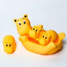 Набор резиновых игрушек с пищалкой для игры в ванной микс: мыльница, игрушки 3 шт. 15 см