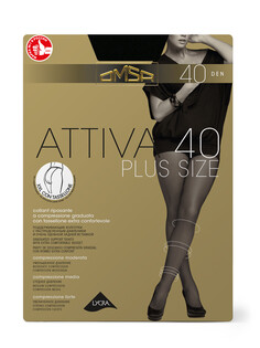 Колготки oms attiva 40 xxl plus size nero 6 (xxl) Omsa