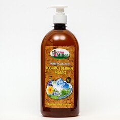 Мыло хозяйственное miller альпийские травы с глицерином, дозатор, 1000 мл NO Brand