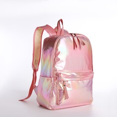 Рюкзак молодежный на молнии из текстиля, цвет розовый NO Brand