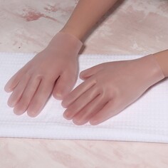Силиконовые перчатки для косметических процедур, многоразовые, 20 см, размер универсальный, цвет розовый Queen Fair