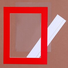 Паспарту размер рамки 22 × 17 см, прозрачный лист, клейкая лента, цвет красный NO Brand