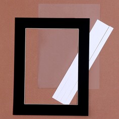 Паспарту размер рамки 21,5 × 16,5 см, прозрачный лист, клейкая лента, цвет черный NO Brand