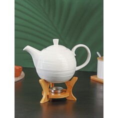 Чайник заварочный с подогревом на деревянной подставке Bella Tenero