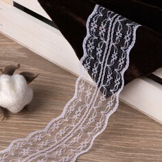 Кружево капроновое, 45 мм × 10 ± 1 м, цвет кипенно-белый Арт Узор