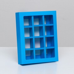 Коробка для конфет, 12 шт, голубой, 19 х 15 х 3,5 см Upak Land