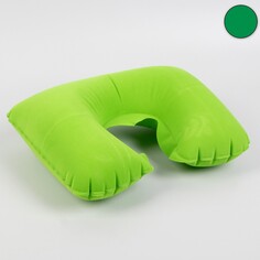 Подушка для шеи дорожная, надувная, 38 × 24 см, цвет зелёный Queen Fair