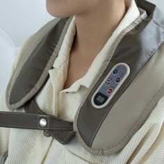 Массажер для спины и шеи luazon 9016, наплечный, пульт, 99 режимов, 220 в