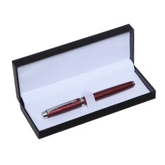 Ручка подарочная роллер, в кожзам футляре пб if, корпус бордо/серебро Calligrata