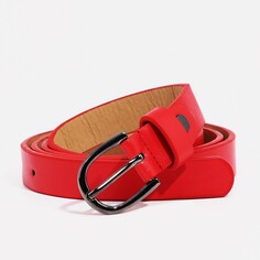 Ремень женский, ширина 1.8 см, винт, пряжка металл, цвет красный NO Brand