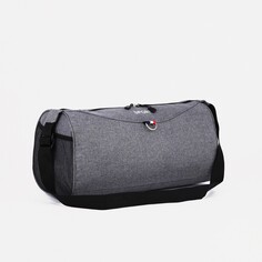 Сумка спортивная на молнии, наружный карман, длинный ремень, цвет серый NO Brand