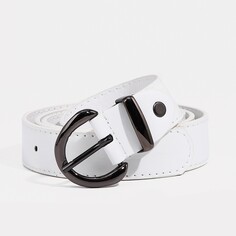 Ремень женский, ширина 2.7 см, винт, пряжка металл, цвет белый NO Brand