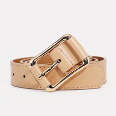 Ремень женский, ширина 3 см, винт, пряжка металл, цвет бежевый NO Brand