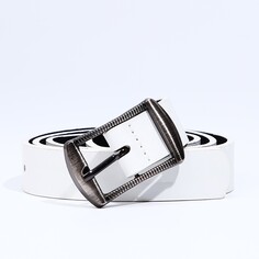 Ремень женский, ширина 2,4 см, пряжка металл, цвет белый NO Brand