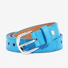 Ремень детский, ширина 2.3 см, винт, пряжка металл, цвет голубой NO Brand