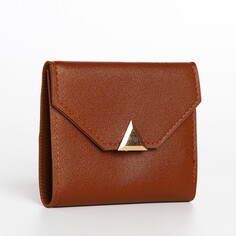 Кошелек на кнопке, цвет коричневый NO Brand