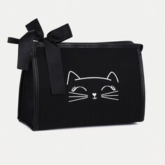 Косметичка на молнии, с подкладкой, цвет черный NO Brand