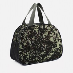 Косметичка на молнии, с сеткой, цвет хаки/зеленый NO Brand