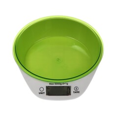 Весы кухонные luzon lkvb-501, электронные, до 5 кг, чаша 1.3 л, зеленые Luazon Home
