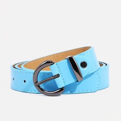 Ремень женский, ширина 2.7 см, винт, пряжка металл, цвет голубой NO Brand