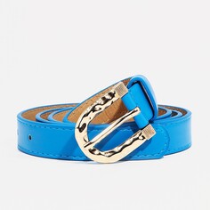 Ремень женский, ширина 2,2 см, винт, пряжка металл, цвет голубой NO Brand