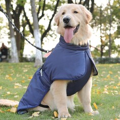 Попона для больших собак, мембранная ткань, размер 4xl (дс 58, ош 58, ог 74-84 см), синяя NO Brand
