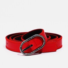 Ремень женский, ширина 2,4 см, пряжка металл, цвет красный NO Brand