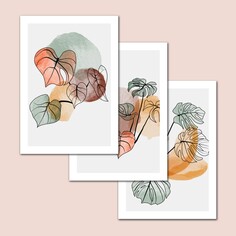 Набор интерьерных постеров (плакатов) 30х40 см, 3 шт, 250 гр/м2, 6-007, NO Brand