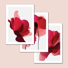 Набор интерьерных постеров (плакатов) 30х40 см, 3 шт, 250 гр/м2, 6-015, NO Brand