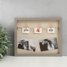 Фоторамка дерево с прищепками 6х10 см NO Brand