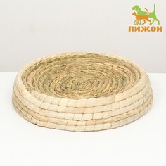 Экологичный лежак для животных (хлопок+рогоз), 40 см, белая Пижон
