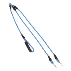 Сворка для двух собак, 1,5 м х 0.8 см, синяя Пижон