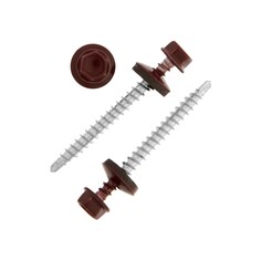 Саморезы кровельные 4.8х50 ral 3005, красный, 150 шт. NO Brand