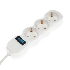 Удлинитель luazon lighting eco, 3 розетки, 4.5 м, 10 а, 2200 вт, пвс 3х1 мм2, с з/к, с выкл