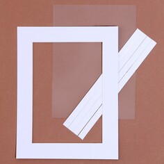 Паспарту размер рамки 22 × 17 см, прозрачный лист, клейкая лента, цвет белый NO Brand